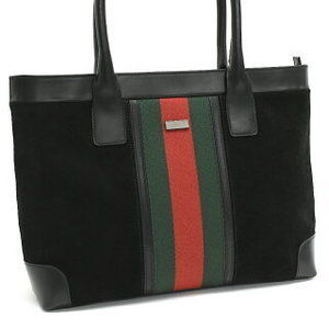 Gucci Shoulder Bag Sherry Suede Leather Black
